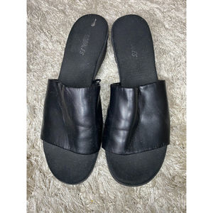 Y2K chunky‎ black slip on sandals